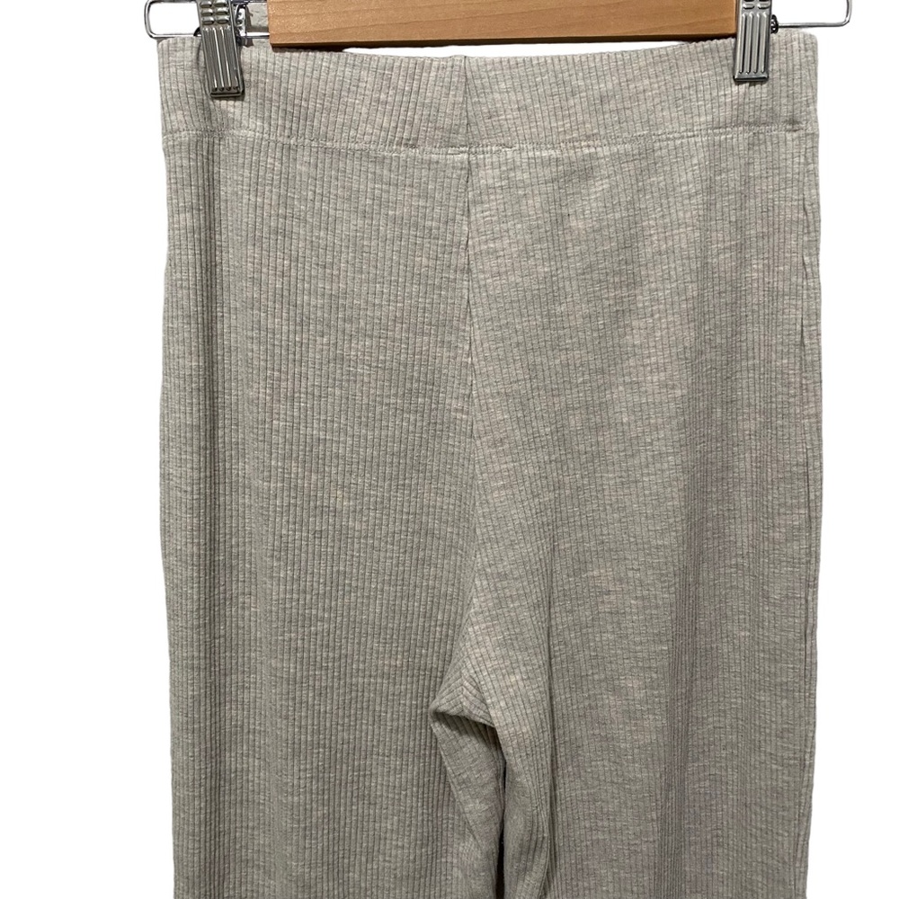 Reformation The Stone Pant Ribbed High Rise Crop Straight Leg Pull On oatmeal - Picture 4 of 11